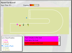 Screenshot of a race in the game